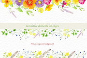 Wild flowers watercolor set, a Background Graphic by Elegantia (Thumbnail 12 of 15)