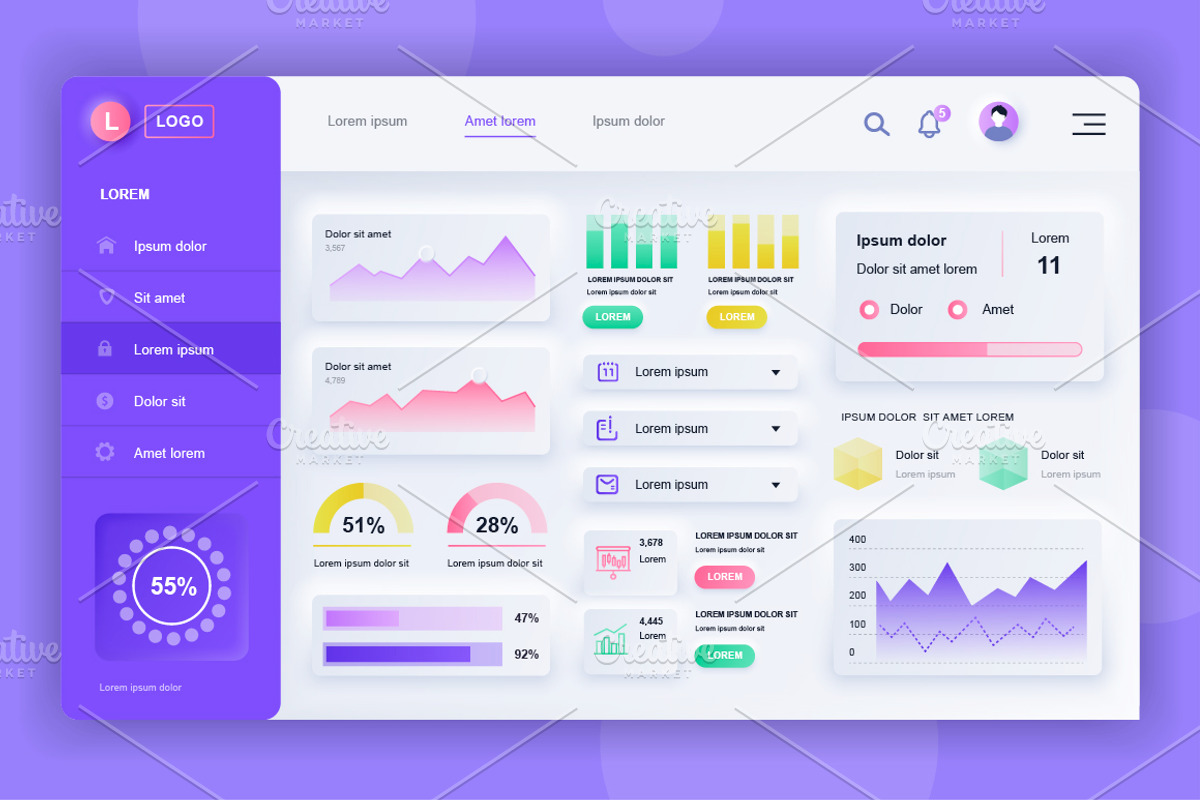 Neumorphic UI Dashboard Admin Panel, a Templates & Theme by alexdndz (Photo 20 of 21)