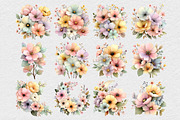 Watercolor Pastel Floral Clipart, an Illustration by DreamCafeArt (Thumbnail 5 of 6)