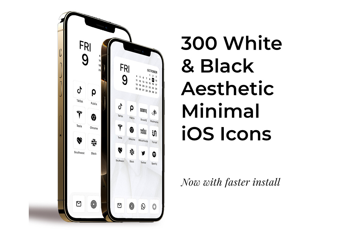 300 White Minimal iOS 14 Icon Pack, an Icon by A Good Design Studio (Photo 1 of 5)