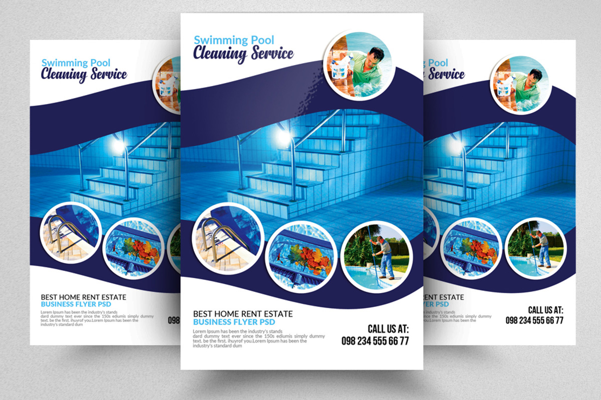 10 Pool Cleaning Flyers Bundle, a Flyer Template by Psd Templates (Photo 5 of 11)