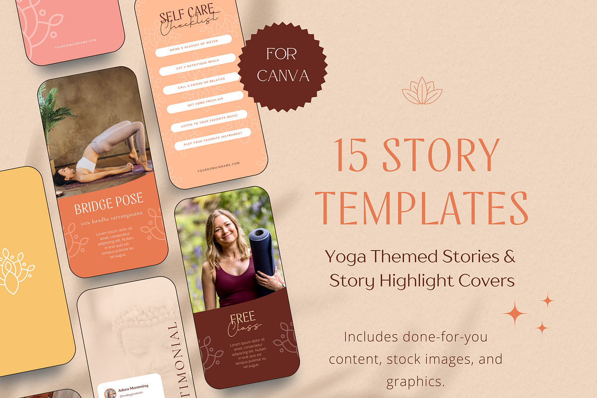 Bloom Yoga Fire Canva Template, a Social Media Template by The Inspired Brand (Photo 4 of 6)