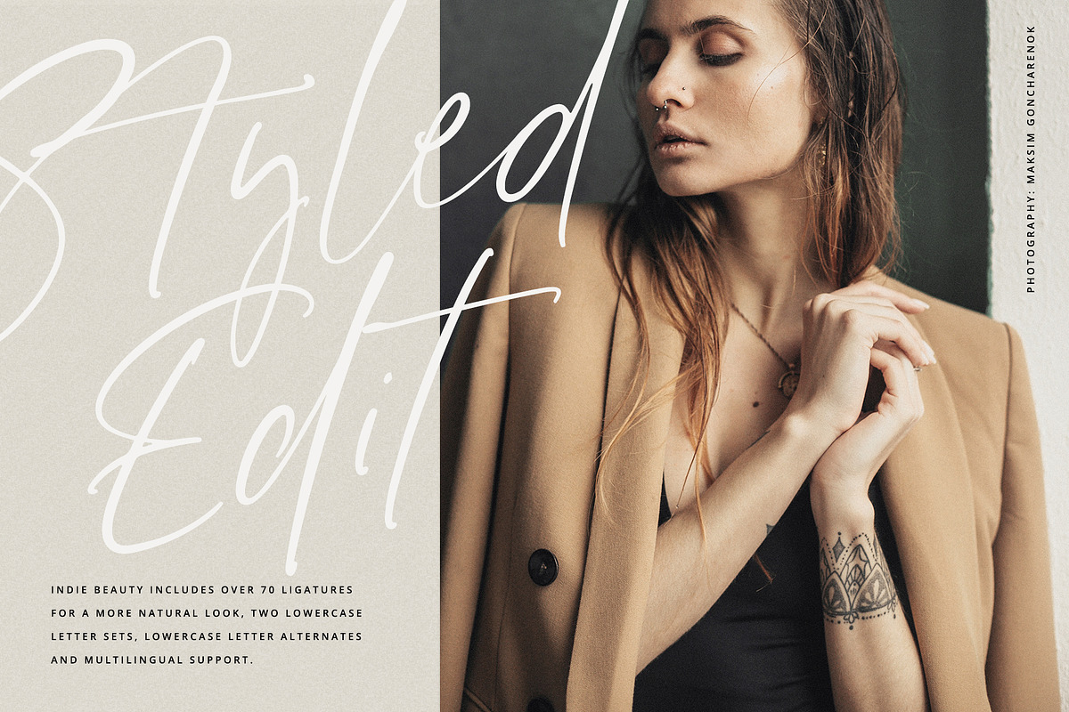 Indie Beauty Chic Handlettered Font, a Script Font by Pink Coffie (Photo 3 of 30)