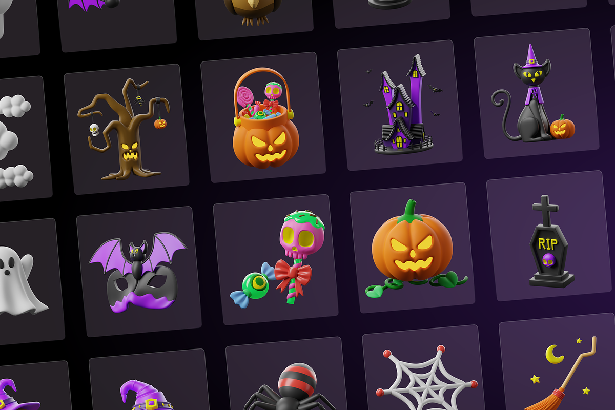 3D Halloween Icons, a 3D by Flat Icons (Photo 7 of 8)