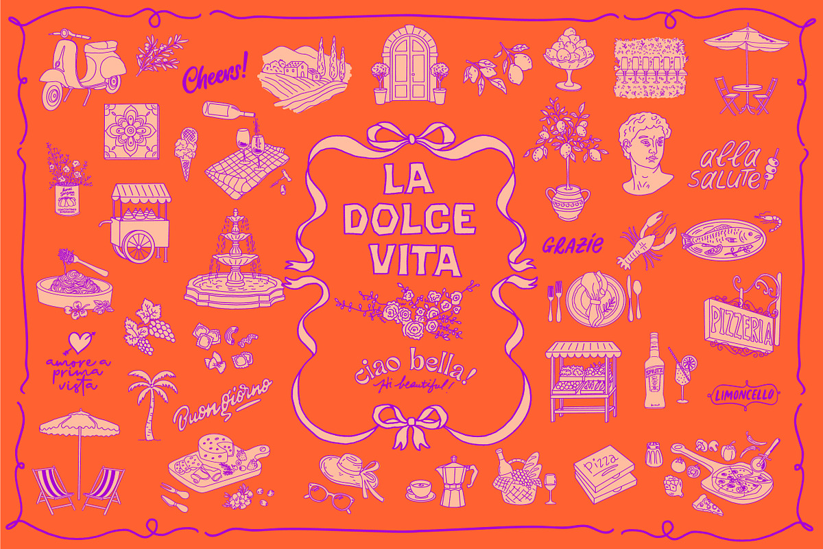 La Dolce Vita Italian Summer Icons, a Seasonal Illustration by Happy Monday Creative (Photo 1 of 8)