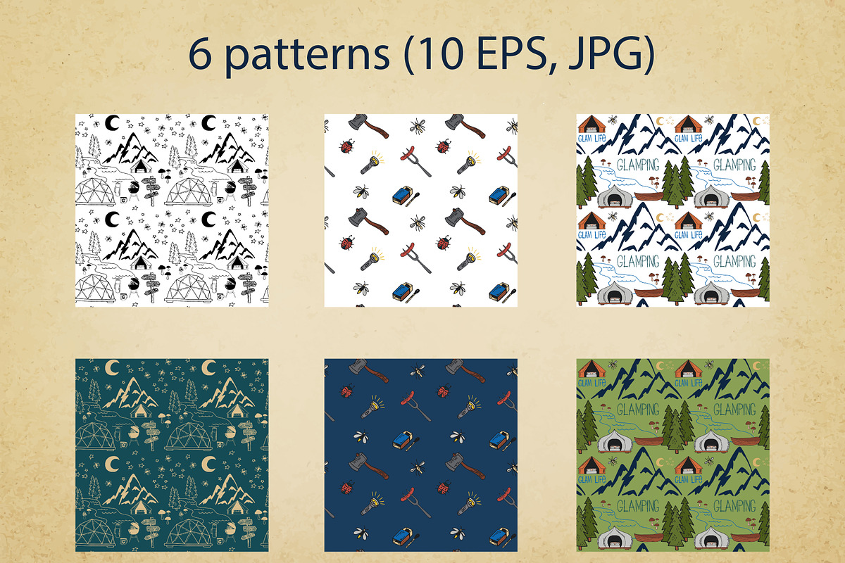 Set of doodle glamping elements, an Object Graphic by palllna (Photo 3 of 7)