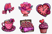 Watercolor Valentine Clipart, an Illustration by CreationArt (Thumbnail 5 of 5)
