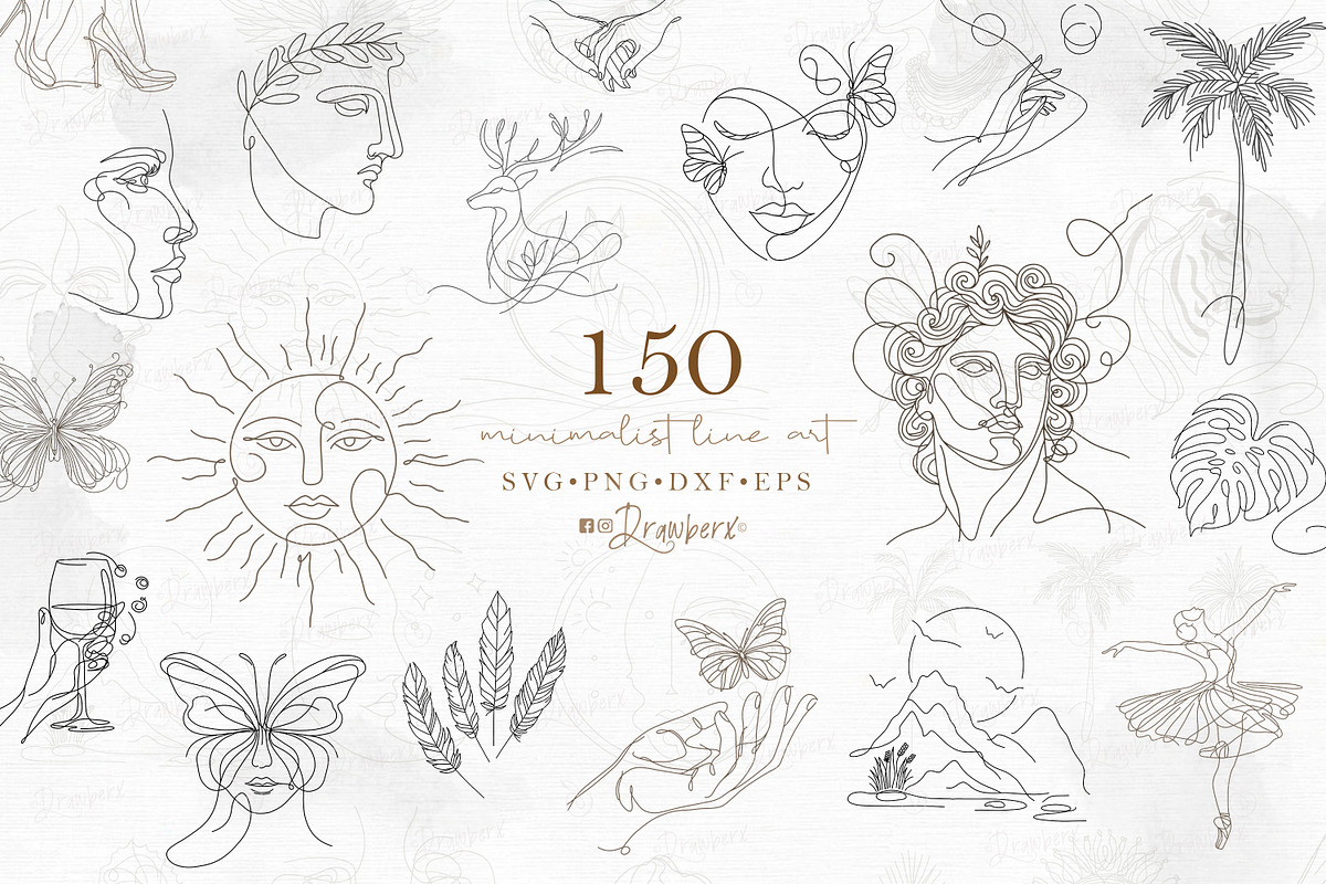 Minimalist Line Art Boho doodles 149, an Illustration by Drawberx (Photo 1 of 16)