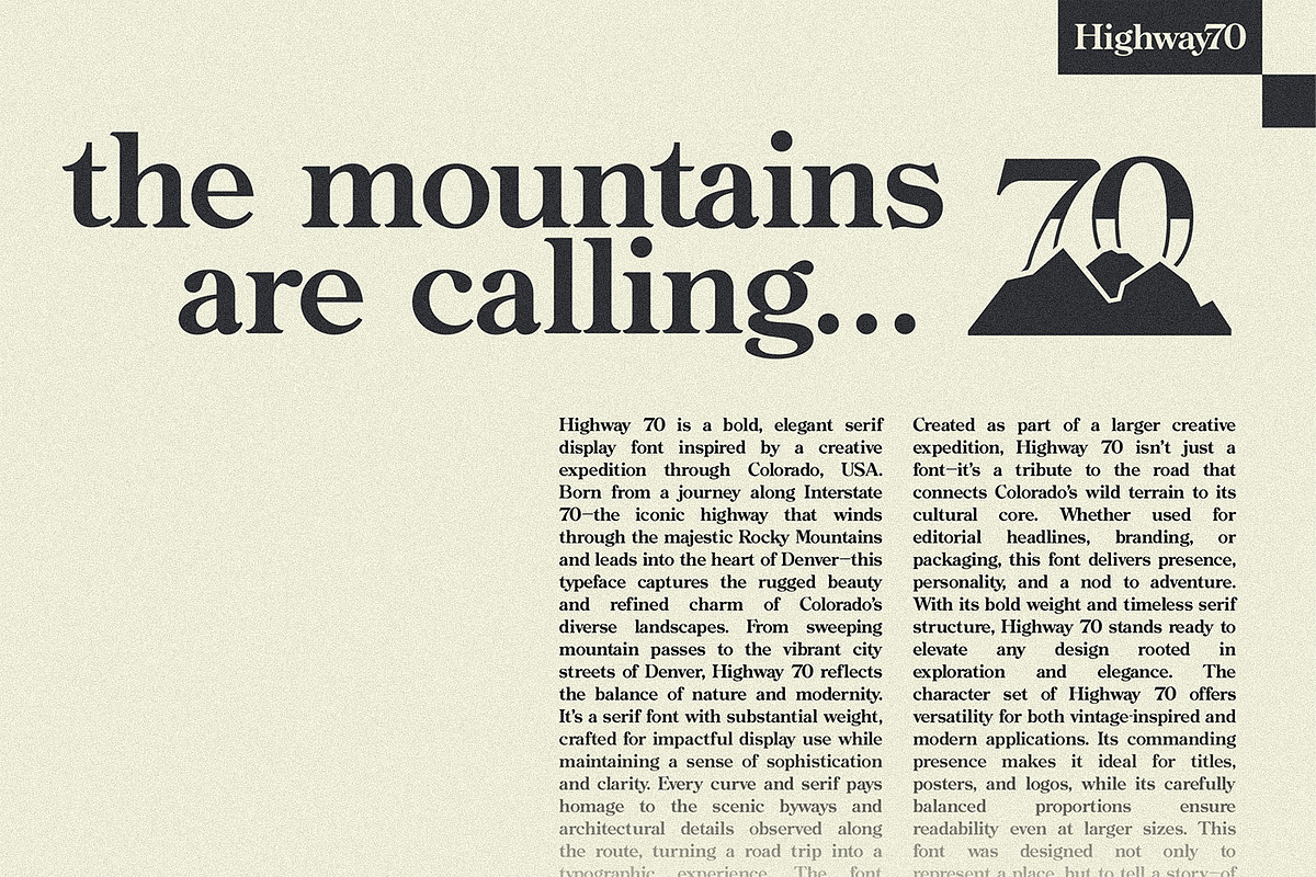 Highway 70 - Retro Serif, a Serif Font by Lateral Design (Photo 7 of 15)