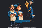 Teal Whimsy Borough Quirky Cliparts, a Person Illustration by ThatsDesignArt (Thumbnail 3 of 10)