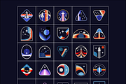 Retro Space Badges, an Illustration by Firowerk (Thumbnail 5 of 5)