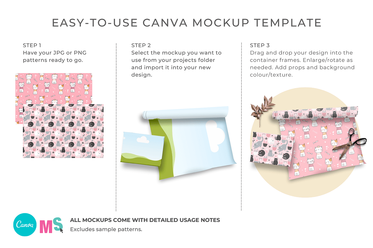 Gift Wrap Mockup Set for Canva, a Mockup by Mockup Scene (Photo 3 of 20)
