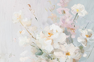 Floral artwork featuring an elegant pastel bouquet of white and, a Decorative Illustration by Studio ANNA