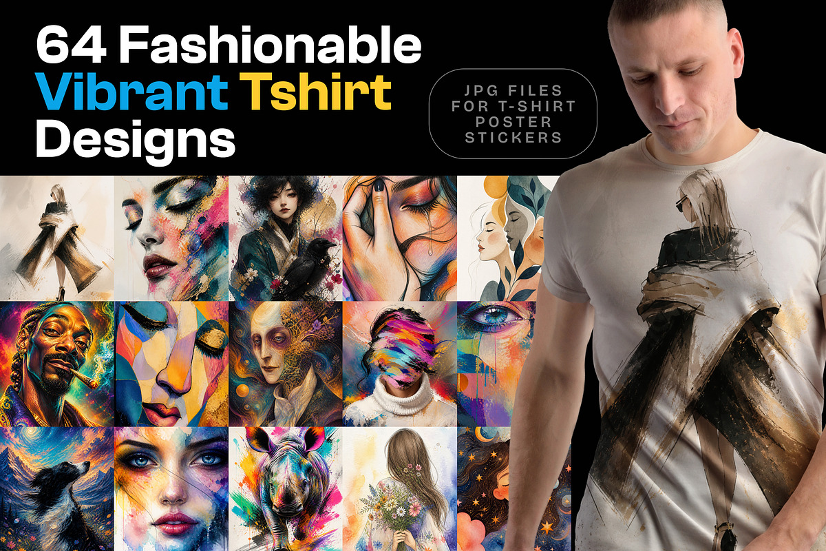 64 Fashionable Vibrant Tshirt Design, an Object Graphic by Miyaji75 (Photo 1 of 7)