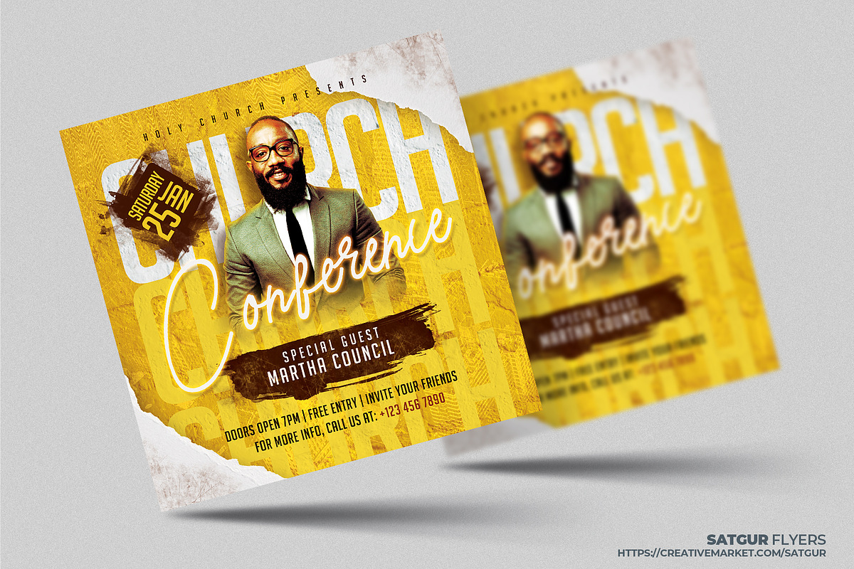 Church Conference Flyer Template, a Flyer Template by Satgur Graphic Design (Photo 2 of 4)