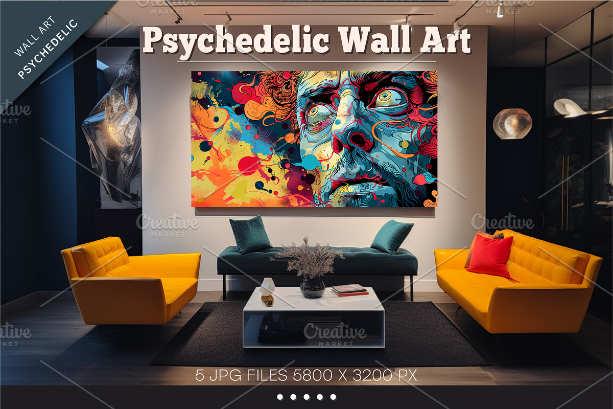Psychedelic background 04. Wall art., a Decorative Illustration by KENO Mascots (Photo 3 of 4)