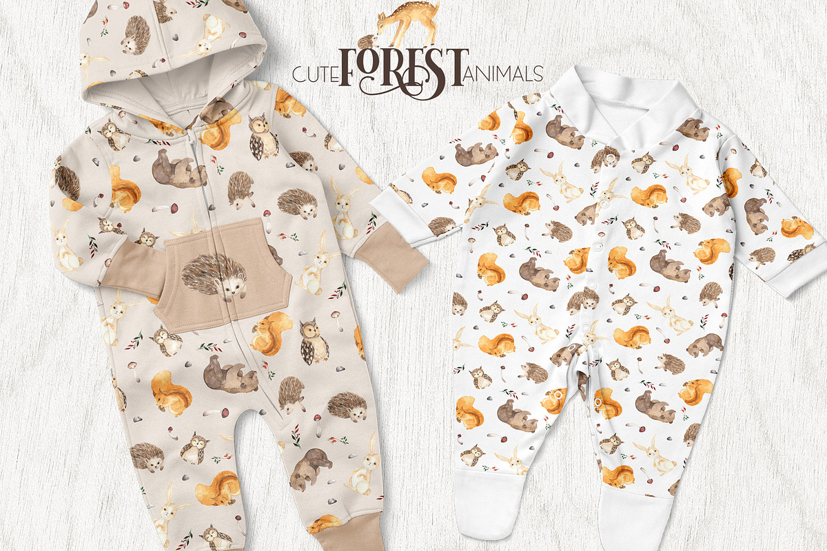Watercolor Forest Animals, an Object Graphic by Ana-Sakuta (Photo 14 of 18)