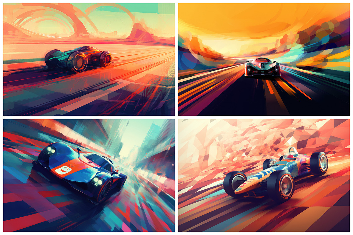 20 Colorful Race Car Illustrations, an Illustration by HipFonts (Photo 3 of 6)