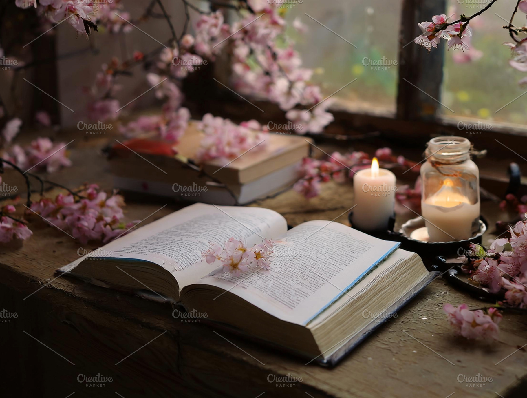Cottage Core Books 2, a Background Photo by Coral Antler