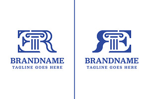 Letters RE or ER Pillar Law Logo, a Branding & Logo Template by Pray Art Design Studio