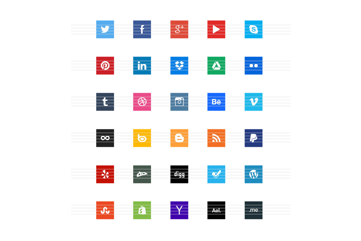 Nice Square Social Icons, an Icon by DeepDesign (Photo 2 of 2)