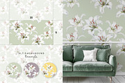 White Lily Seamless Pattern Set, a Pattern Graphic by Momosama Studio (Thumbnail 3 of 5)