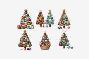 Handmade Yarn Christmas Tree Clipart, a Seasonal Illustration by Tanya Kart (Thumbnail 9 of 10)