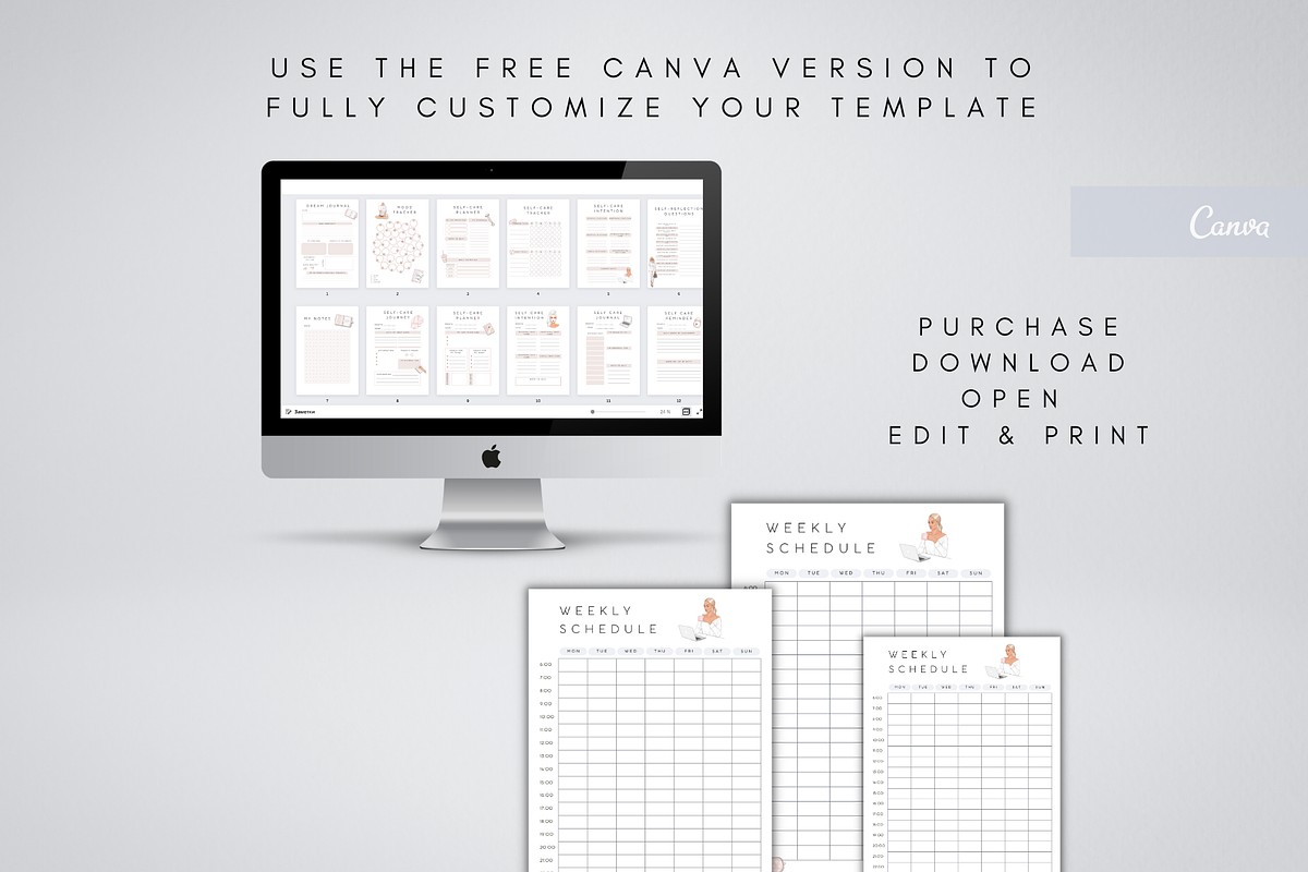 Weekly Schedule Printable Page Canva, a Stationery Template by BRANDcontent