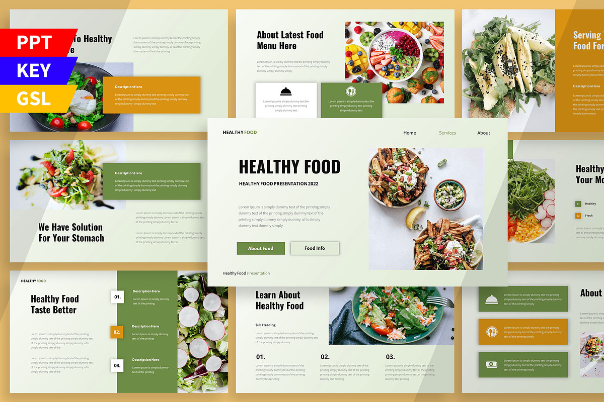 Healthy Food - Presentation Template, a Presentation Template by Haidezign (Photo 1 of 3)