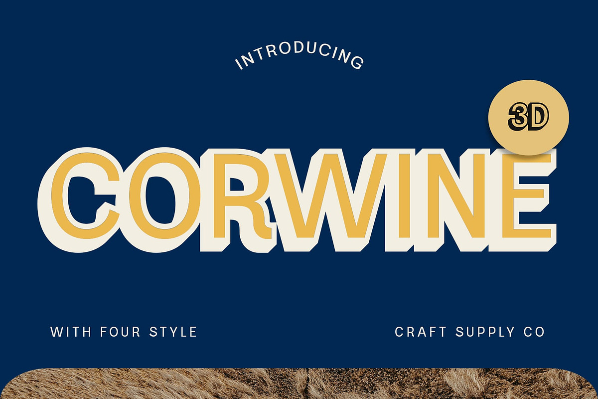 Corwine 3D, a Sans Serif Font by Craft Supply Co. (Photo 1 of 8)