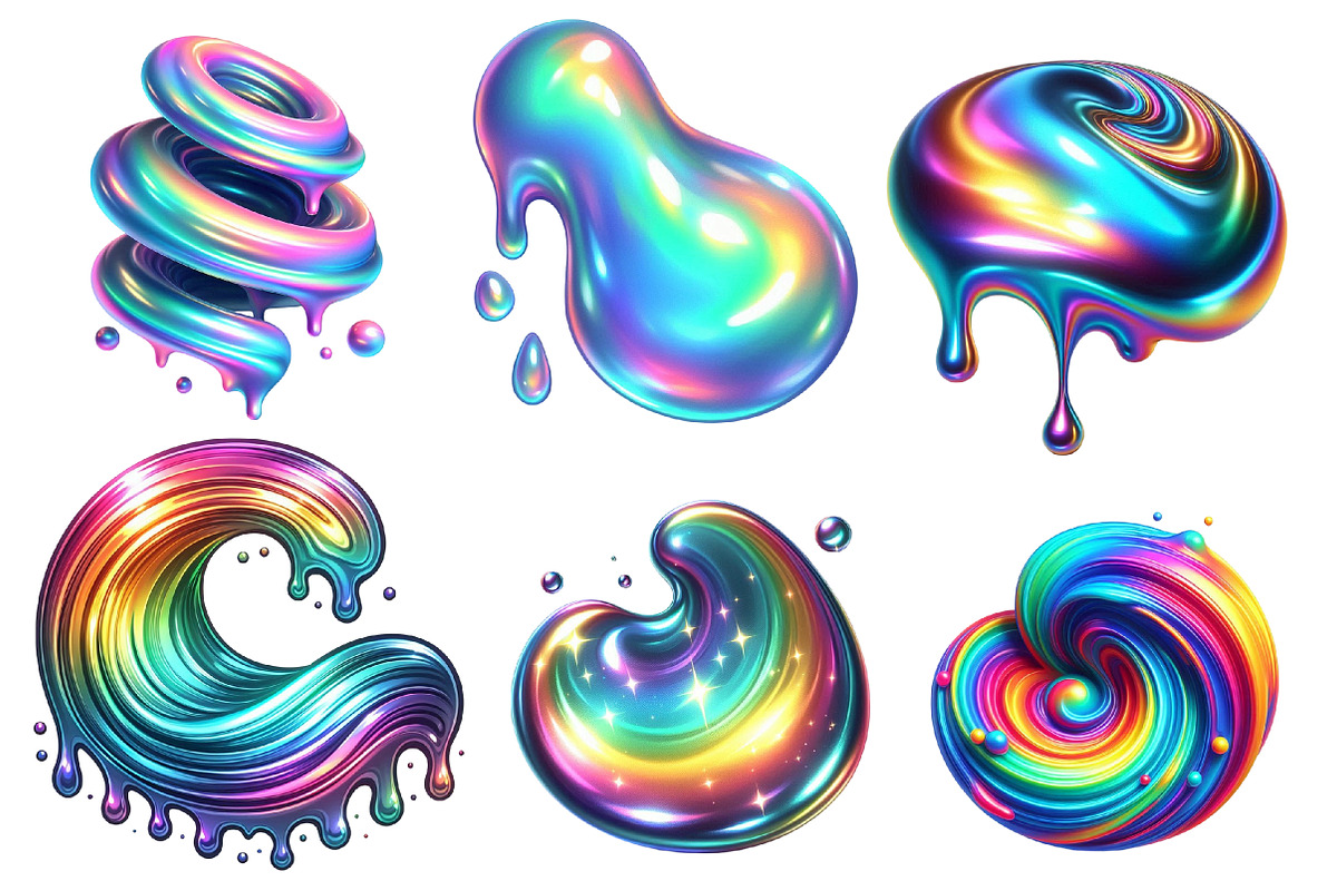 Holographic Drip Clipart, an Illustration by Designworld (Photo 2 of 5)