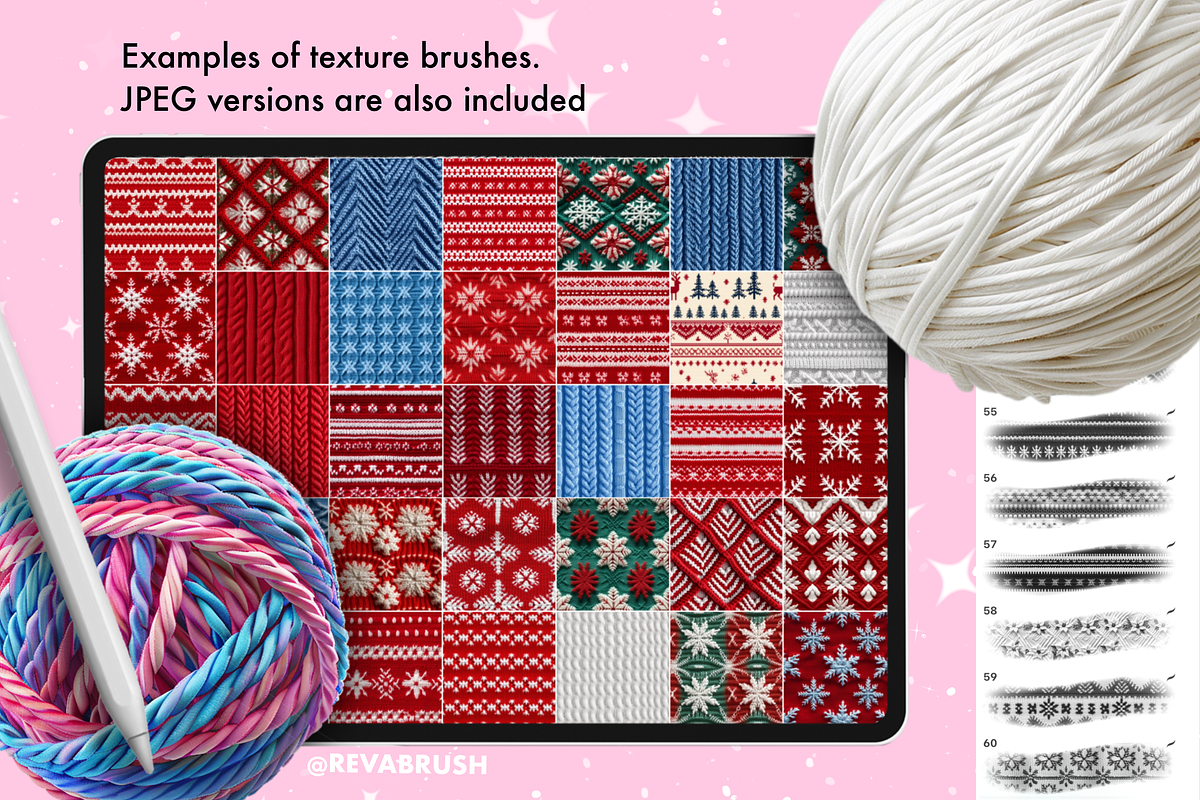 200 Procreate Knit Texture Brushes, a Brush Add-On by Revabrush (Photo 2 of 9)