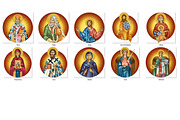 Saints& archangels. Round medallions, an Illustration by Julia_Raketic (Thumbnail 2 of 2)