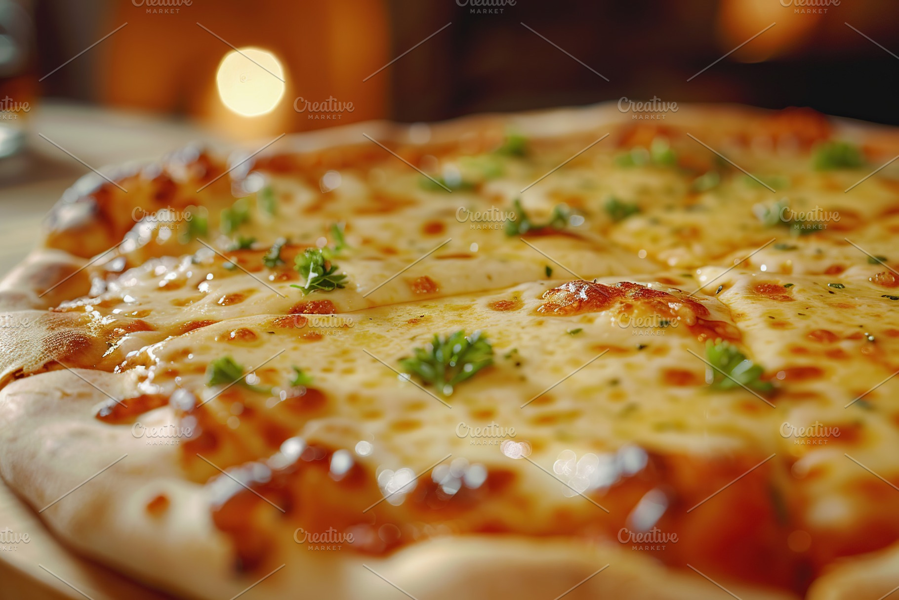 Fresh homemade pizza with cheese and meat, a Food & Drink Photo by AlyaAnd