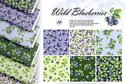 Blueberries Watercolor Patterns, an Illustration by OlDm_Shop (Thumbnail 1 of 10)