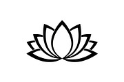 Lotus Flower Vector Icon Bundle, an Illustration by yasushie (Thumbnail 7 of 51)