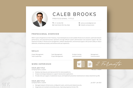 ATS Resume Template with Photo, a Resume Template by AntDesignStudio