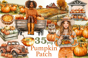 Pumpkin Patch Clipart Autumn PNG