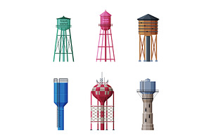 Elevated Water Tower with Tank as, an Illustration by TopVectors