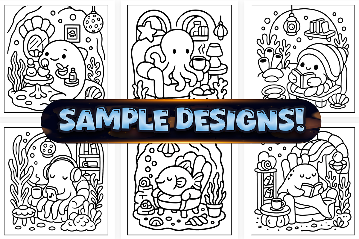 Bold Easy Ocean Home Coloring Pages, an Animal Illustration by Craftsbeefy (Photo 3 of 4)
