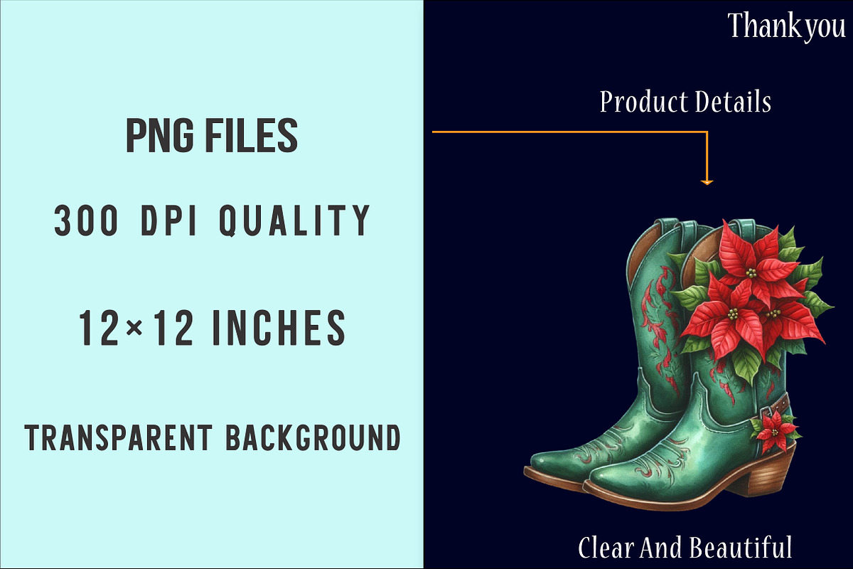 Christmas Cowboy Boots Clipart, an Illustration by SinaCreation (Photo 6 of 7)