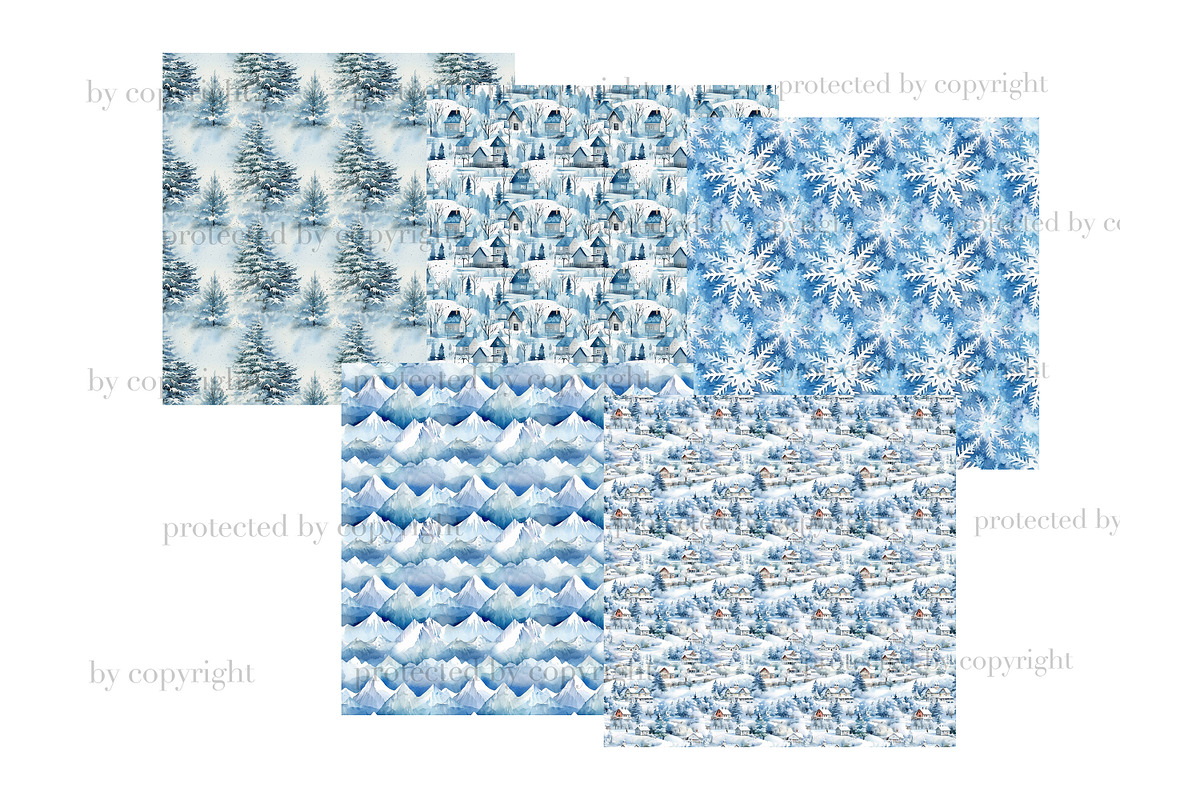 Cold Winter Digital Papers, a Pattern Graphic by GlamArtZhanna (Photo 2 of 3)