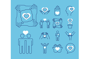care symbol set, an Object Illustration by studiogstock