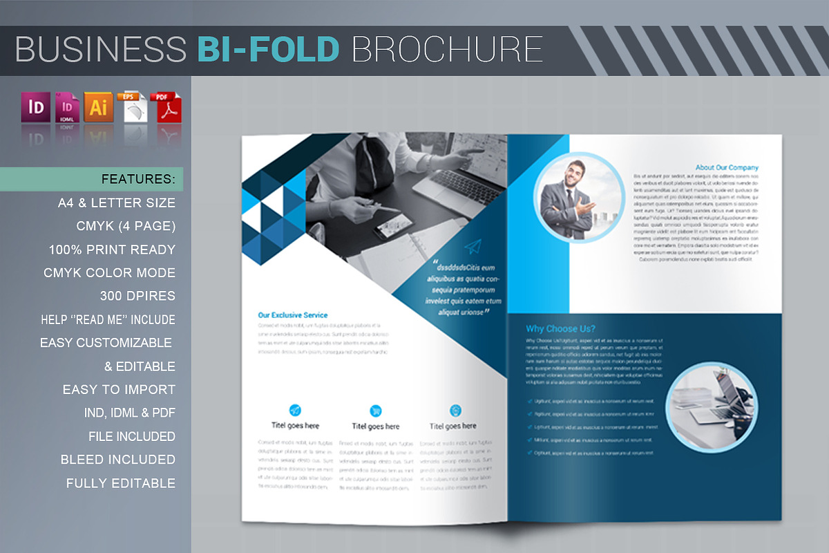 Company Bi-Fold Brochure, a Brochure Template by artico (Photo 2 of 4)