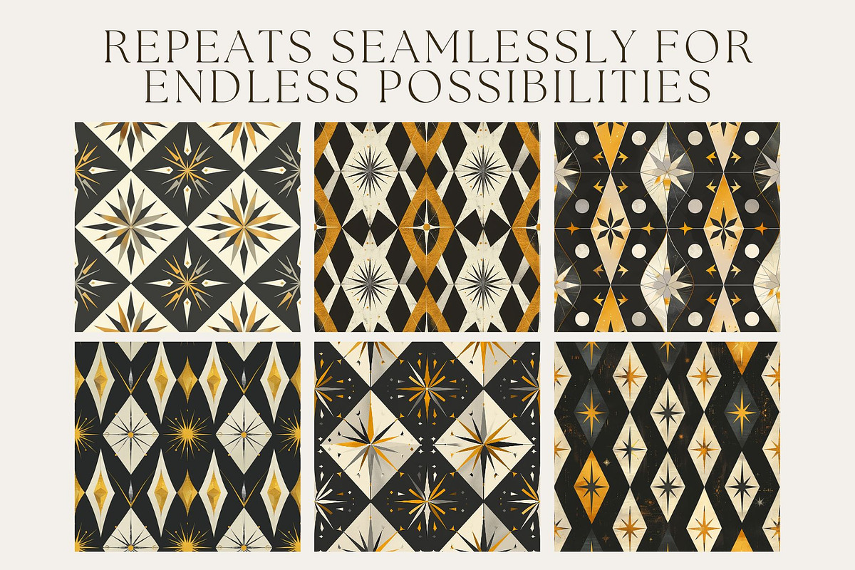 10 Hugh's Midcentury Marvel Patterns, a Pattern Graphic by Inknfolly (Photo 2 of 6)