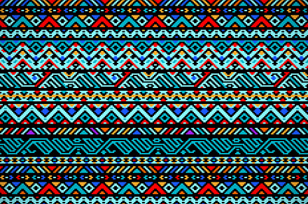 Blue and black aztec striped pattern