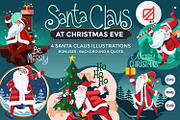 Santa Claus at Christmas Eve, a Decorative Illustration by defarmerdesign (Thumbnail 1 of 5)
