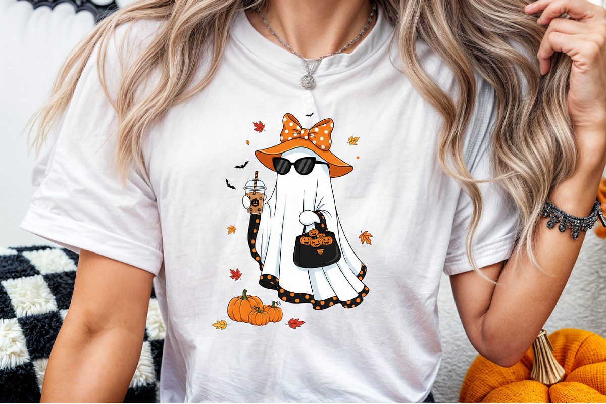 Cute Funny Ghost Pumpkin Halloween P, an Illustration by Sublimation Artist (Photo 3 of 9)