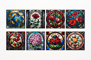 45 JPG STAINED GLASS CLIPART BUNDLE, a Wallpaper Graphic by Vachira Digital Studio (Thumbnail 5 of 6)