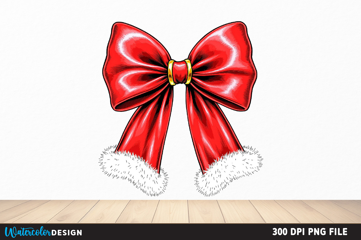 Christmas Coquette bow Png, an Illustration by Watercolor design (Photo 2 of 6)